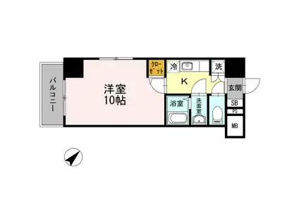 JPNOIE早稲田(1K/2階)の間取り写真
