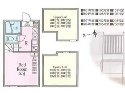 グランパティオ2(1K/1階)の間取り写真