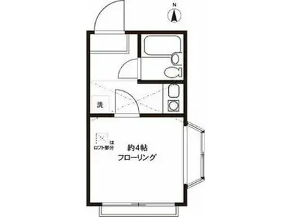 ウィングコート東高円寺(1K/2階)の間取り写真