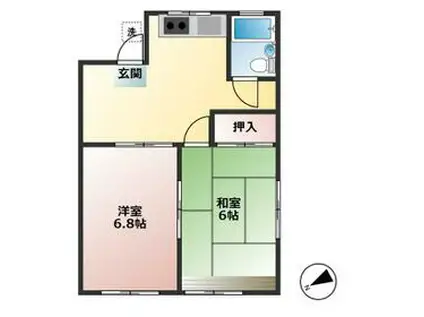 メゾン平(2DK/2階)の間取り写真