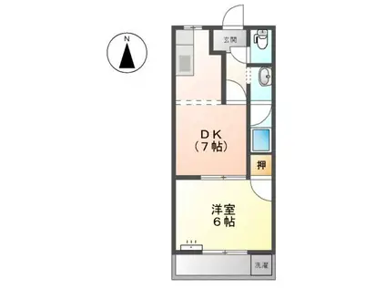 クリエイトハイム安田(1DK/1階)の間取り写真