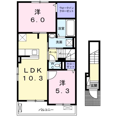 トモコ.Ⅲ(2LDK/2階)の間取り写真