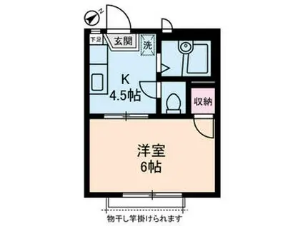 シティオ中落合(1K/1階)の間取り写真