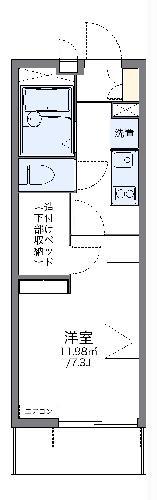 レオパレス中今泉(1K/3階)の間取り写真
