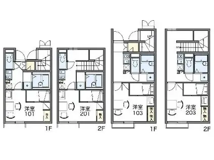 レオパレス山茶花(1K/2階)の間取り写真