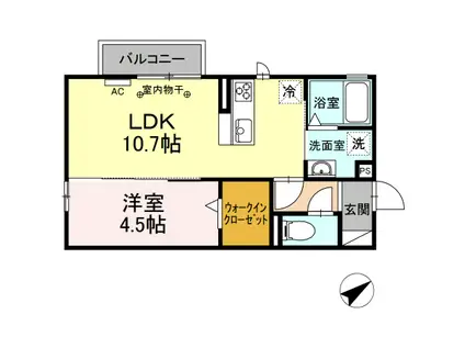 ドルチェ カーサ(1LDK/2階)の間取り写真