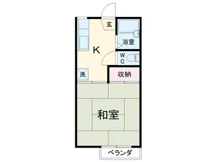明栄ハイツ(1K/1階)の間取り写真