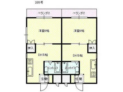 千曲マンション(1K/2階)の間取り写真