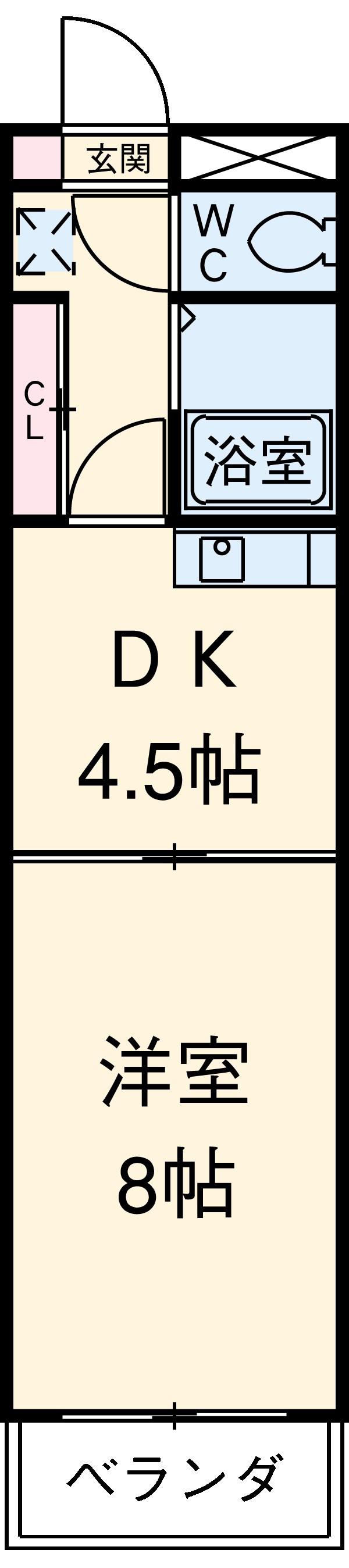 共立リライアンス八王子2(1DK/3階)の間取り写真