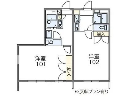 レオパレスプリマベーラ(1K/2階)の間取り写真