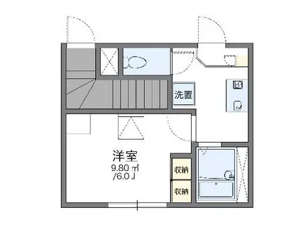 レオパレスSTONEDORF(1K/1階)の間取り写真