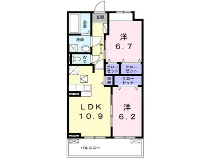 プレッソ・ロートⅣ(2LDK/1階)の間取り写真