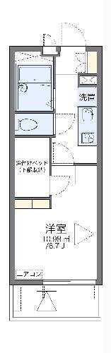レオパレスよろづやⅡ(1K/4階)の間取り写真
