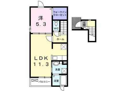アラモードハウスⅡ(1LDK/2階)の間取り写真