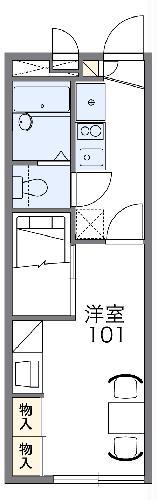 レオパレス上里(1K/1階)の間取り写真