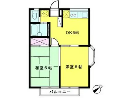 エステートピア・U(2DK/2階)の間取り写真