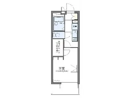 レオパレスSMILE S(1K/1階)の間取り写真