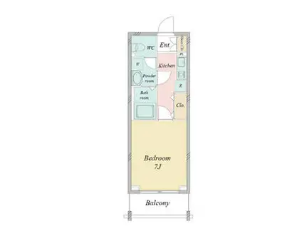 グランカーサ緑地公園(1K/2階)の間取り写真