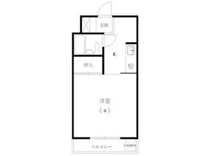 カレッジハイツI(1K/2階)の間取り写真