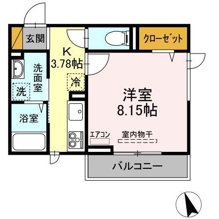 バイヤンツリーみらい平(1K/3階)の間取り写真