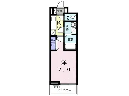 イルミナーレ(1K/2階)の間取り写真