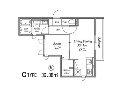 シリウス千里中央(1LDK/3階)の間取り写真