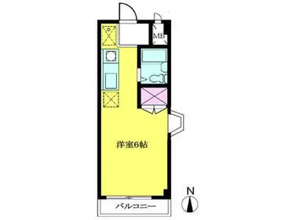 クレスト北町(1K/3階)の間取り写真
