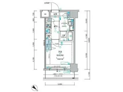 メインステージ立川Ⅱ(1K/6階)の間取り写真