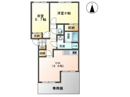 シティルミナス2(2DK/1階)の間取り写真