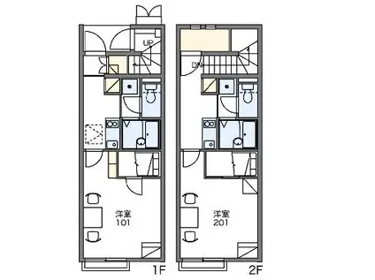 レオネクストE HOUSE(1K/2階)の間取り写真