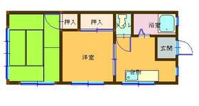第1吉岡マンション(2K/1階)の間取り写真
