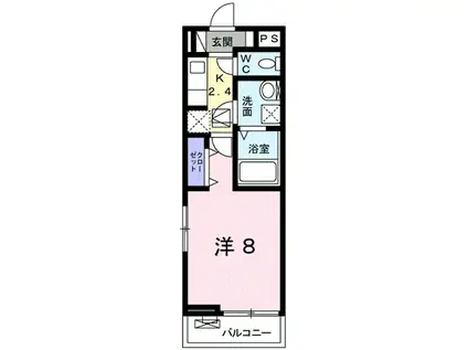 サニープレイス(1K/1階)の間取り写真