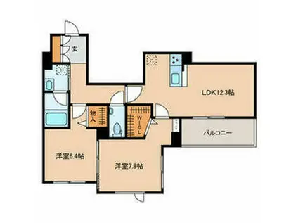 おおたかの森シャーメゾンPJ(2LDK/2階)の間取り写真