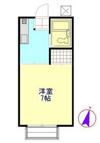 メゾンウエスト(1K/1階)の間取り写真