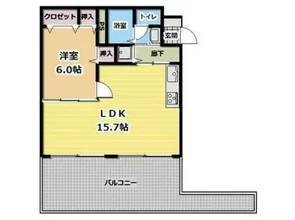 ロワールレジデンスⅤ(1LDK/2階)の間取り写真