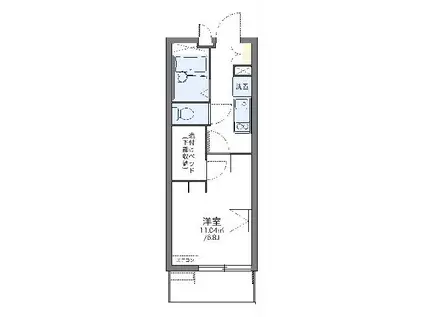 レオパレスピズィエール(1K/1階)の間取り写真