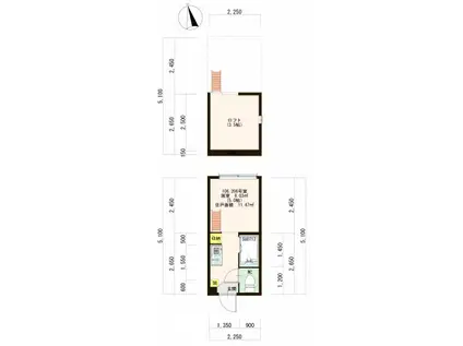 フェリスエフケー(ワンルーム/1階)の間取り写真