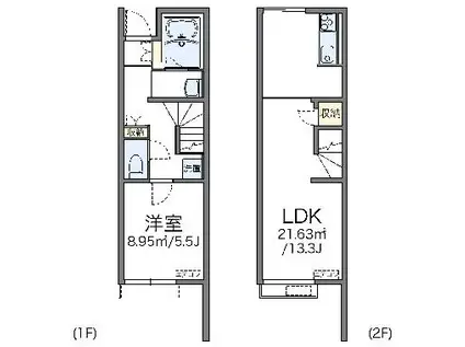 レオネクストHOPE Ⅲ(1LDK/1階)の間取り写真