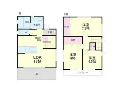 東海道本線 天竜川駅 徒歩17分 2階建 築16年(3LDK)の間取り写真