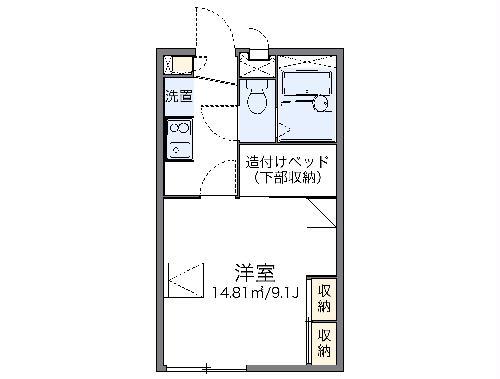 レオパレスCASALIORE(1K/1階)の間取り写真