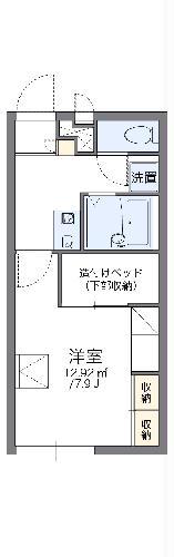 レオパレスEASEⅡ(1K/2階)の間取り写真