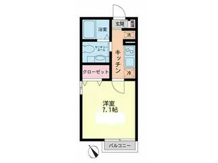 フェリーチェ(1K/2階)の間取り写真