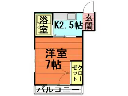 ベルハイツ(1K/2階)の間取り写真
