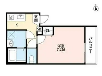 カムリンⅢ(1K/3階)の間取り写真