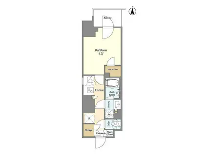 ドゥーエ亀戸(1K/11階)の間取り写真