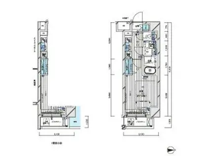 メインステージ白金Ⅲ(1K/8階)の間取り写真