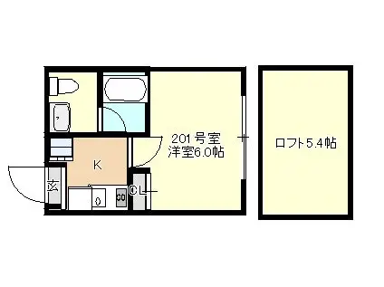 GRANDEUR上大岡(1K/2階)の間取り写真