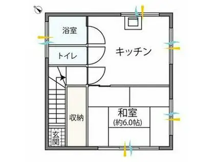 高石4丁目(1DK/2階)の間取り写真