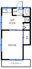 原第2アパート(1K/2階)の間取り写真