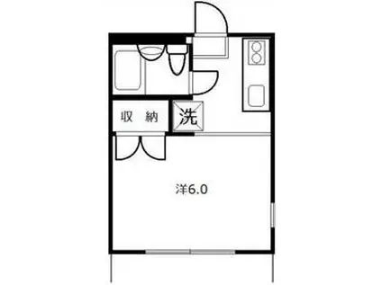 山口ハイツC棟(1K/1階)の間取り写真